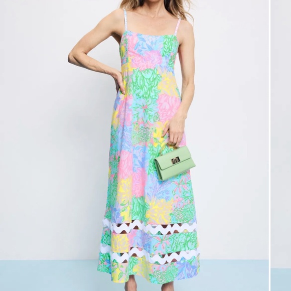 Lilly Pulitzer Haliey Midi Dress – Bright Delight Patch (Size 0) - Picture 3 of 4